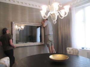 hanging mirror effect tv